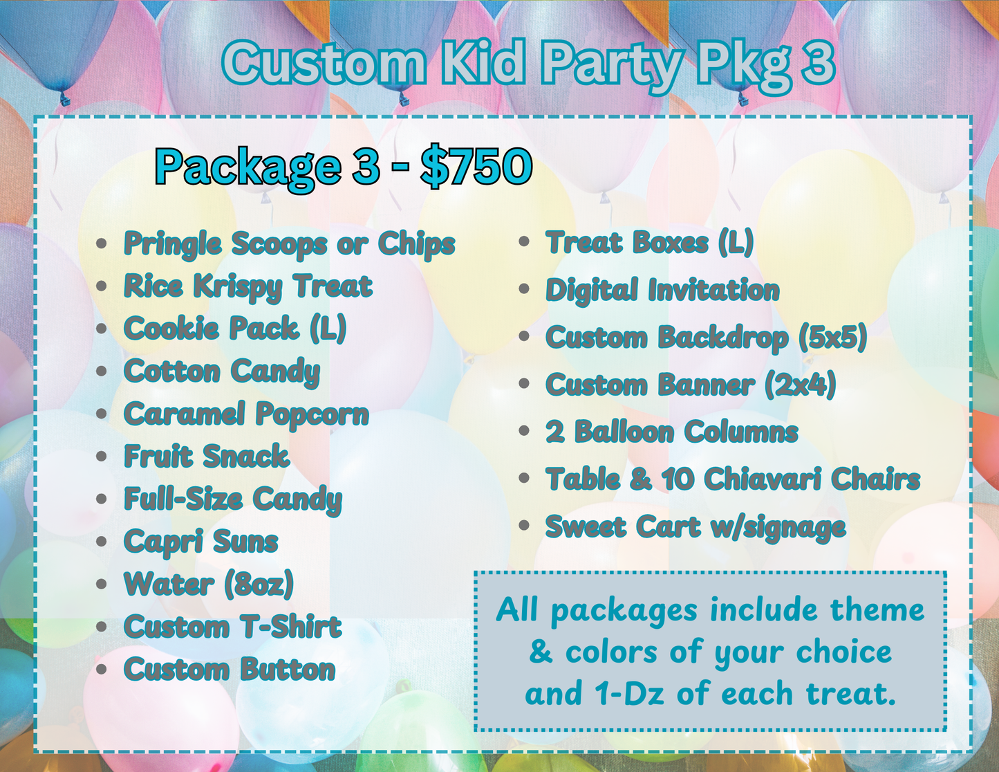 Custom Kid Party Packages