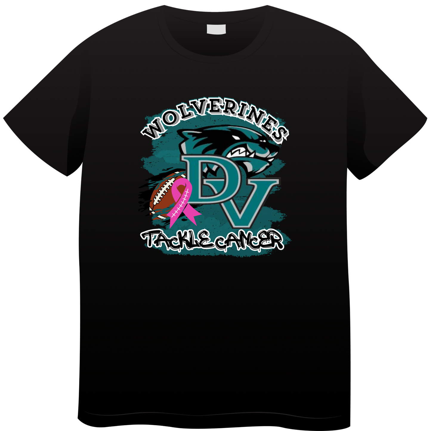 Youth Unisex T-Shirt - DV Football Wolverine (Cancer Ribbon) (Copy)